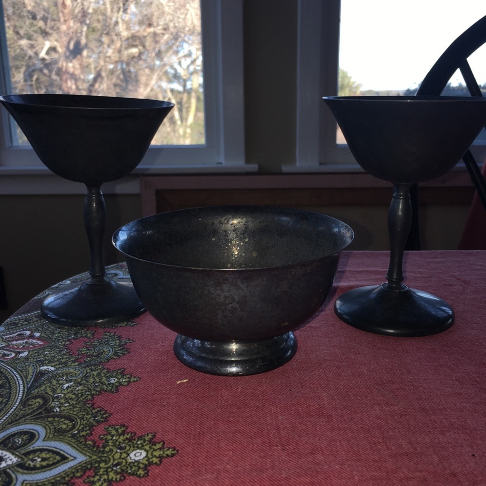 Horse show trophys goblet bowls silver plate